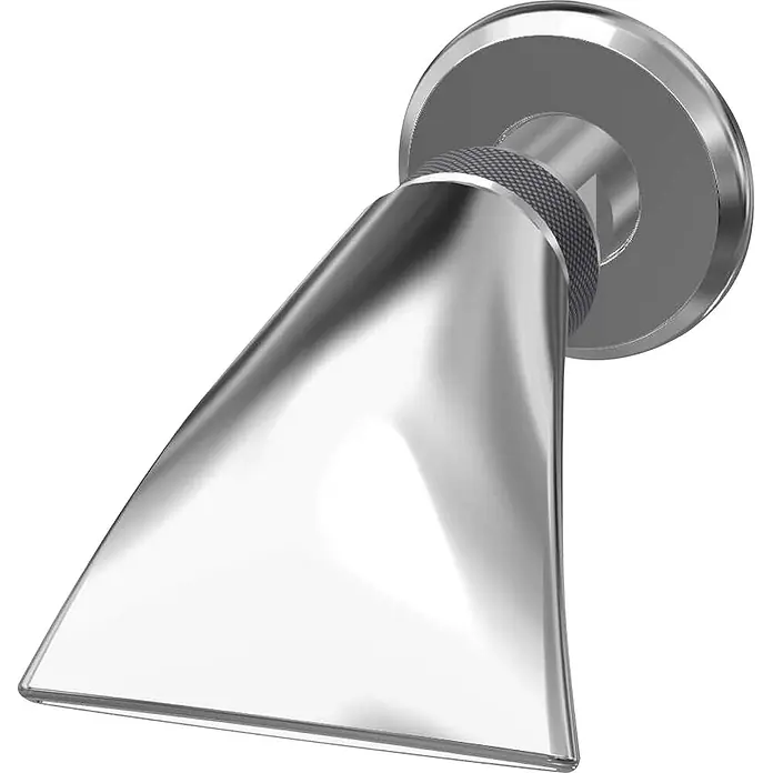KWC Brausegarnitur KWC AR Schwallbrause, DN15, Wandmontage, Strahl verstellbar, 61,8 l -  - Glänzende Chrom-Kegeldüse mit texturiertem Ring.
