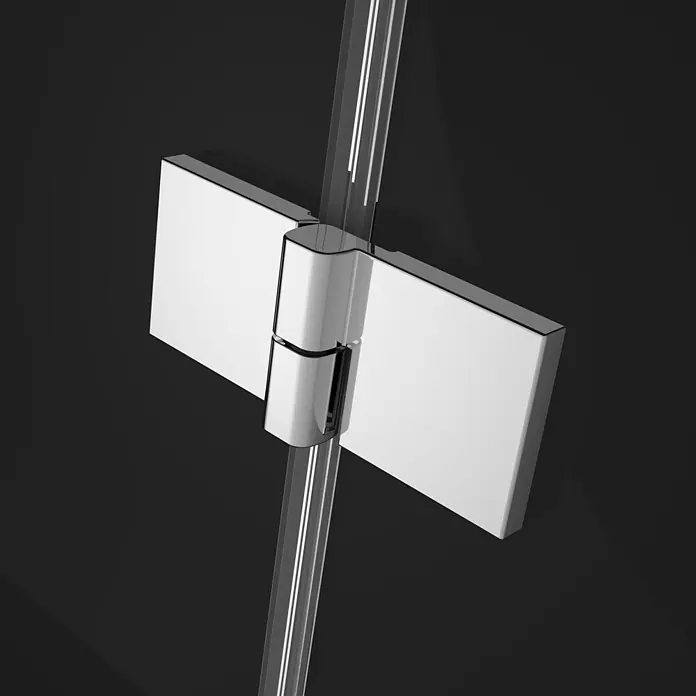 Puk Badewannenaufsatz Puk Trave Badewannenaufsatz Links 1195-1205 - 1 Stk. - Scharnier aus poliertem Chrom für Glas-zu-Glas-Verbindung von zwei klaren Glasplatten, z.B. für Duschkabinen.