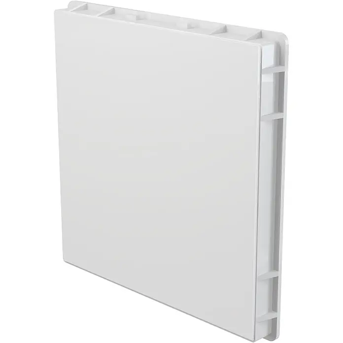 Alcadrain Badewannenaufsatz Alcadrain Badewannetür für Wartungsöffnung 300x300, Weiß - B x H: 31,6 x 0,3 cm, 1 Stk., Weiß - Weißes rechteckiges Kunststoff-Lüftungsgitter oder Abdeckung mit gerippter Seitenkontur.