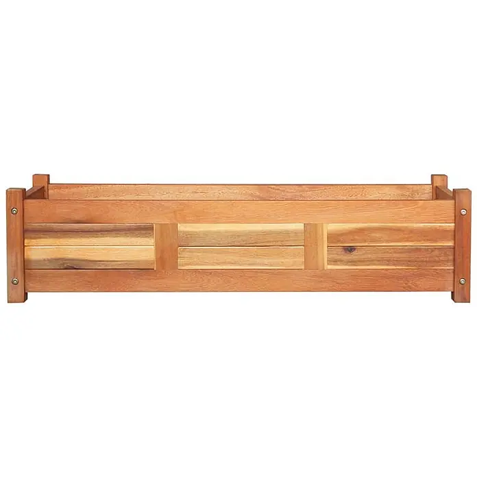 Furnicato Hochbeet - 30 x 100 x 25 cm, Holz, Braun - Rechteckiger Pflanzkasten aus Holz in Naturholzfarbe.