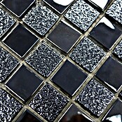 Mosaikfliese Quadrat Crystal Mix XCM 8LU89 (29,8 x 29,8 cm, Schwarz, Glänzend)