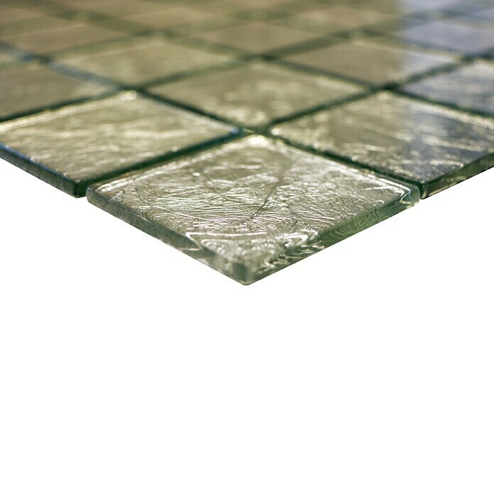 Mosaikfliese Quadrat Crystal Uni CM 4SB21 (30 x 30 cm, Silber, Glänzend)