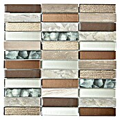 Mosaikfliese Rechteck Crystal Mix NIGHT 68X (29,8 x 29,8 cm, Beige/Braun, Glänzend)