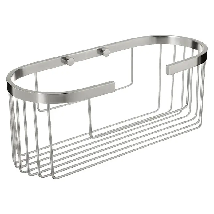 Tatay Aluminium Cesta de baño + QuickFix - 30 x 11,5 x 12 cm, Aluminio, Cromo - Cesta de ducha de acero inoxidable, rectangular con bordes redondeados, para almacenamiento de baño.