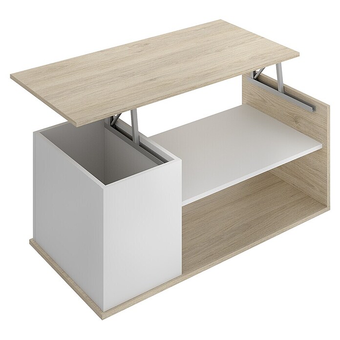 Dekit Bari Mesa de centro (L x An x Al: 50 x 100 x 41,7 cm, Natural/Blanco) | BAUHAUS