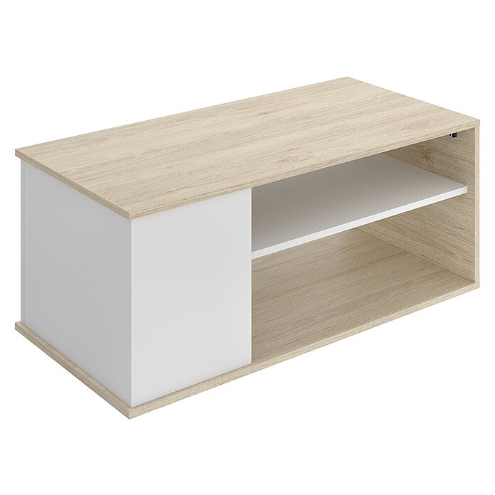 Dekit Bari Mesa de centro (L x An x Al: 50 x 100 x 41,7 cm, Natural/Blanco) | BAUHAUS