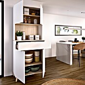 Dekit Aparador buffet Wok (L x An x Al: 40 x 60 x 191 cm, Blanco/Natural, Número de puertas: 4 ud.) | BAUHAUS