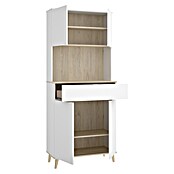 Dekit Aparador buffet Wok (L x An x Al: 40 x 60 x 191 cm, Blanco/Natural, Número de puertas: 4 ud.) | BAUHAUS