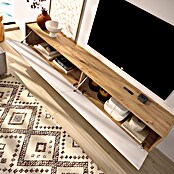 Dekit Sky Mueble para TV (L x An x Al: 35 x 180 x 29 cm, Blanco/Roble Nordic, Tipo de montaje: Colgar) | BAUHAUS