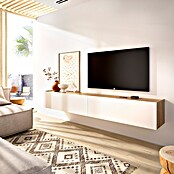 Dekit Sky Mueble para TV (L x An x Al: 35 x 180 x 29 cm, Blanco/Roble Nordic, Tipo de montaje: Colgar) | BAUHAUS