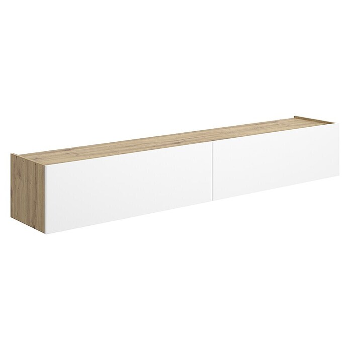 Dekit Sky Mueble para TV (L x An x Al: 35 x 180 x 29 cm, Blanco/Roble Nordic, Tipo de montaje: Colgar) | BAUHAUS