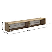 Dekit Sky Mueble para TV (L x An x Al: 35 x 180 x 29 cm, Blanco/Roble Nordic, Tipo de montaje: Colgar) | BAUHAUS