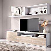 Dekit Conjunto mueble de salón Bay (Blanco/Natural, Montaje reversible, 2 pzs.) | BAUHAUS