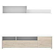 Dekit Conjunto mueble de salón Bay (Blanco/Natural, Montaje reversible, 2 pzs.) | BAUHAUS