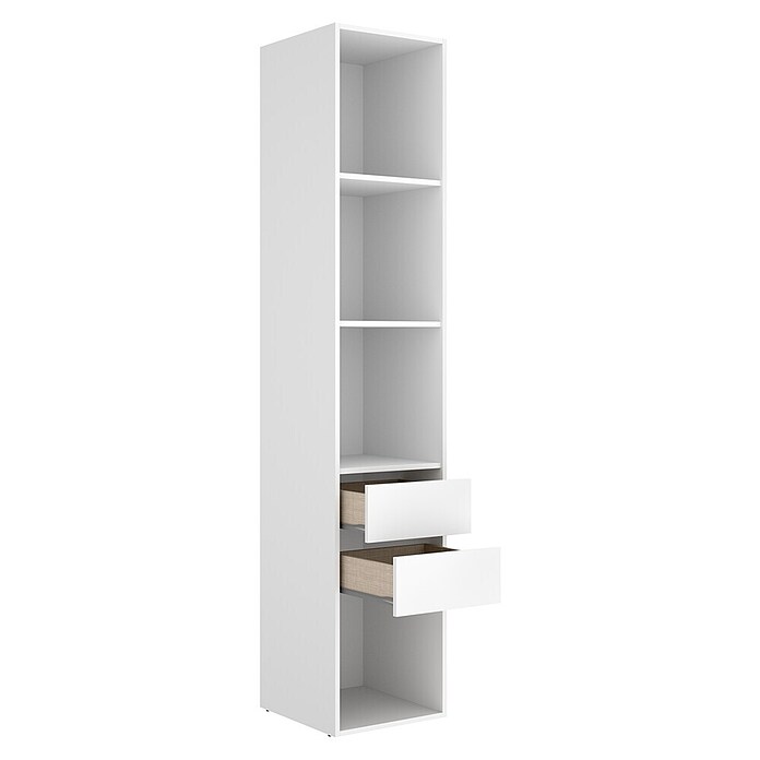 Dekit Mueble vestidor Suit (L x An x Al: 45 x 45 x 204,5 cm, Blanco/Natural, Trasera reversible) | BAUHAUS