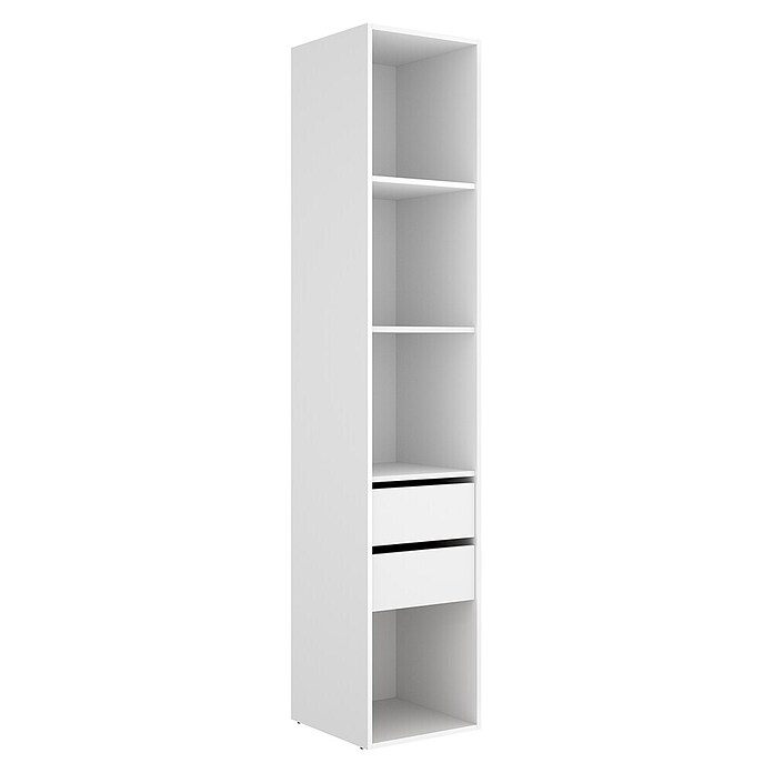 Dekit Mueble vestidor Suit (L x An x Al: 45 x 45 x 204,5 cm, Blanco/Natural, Trasera reversible) | BAUHAUS