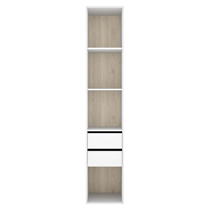 Dekit Mueble vestidor Suit (L x An x Al: 45 x 45 x 204,5 cm, Blanco/Natural, Trasera reversible) | BAUHAUS