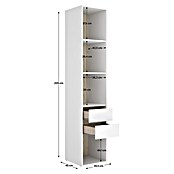 Dekit Mueble vestidor Suit (L x An x Al: 45 x 45 x 204,5 cm, Blanco/Natural, Trasera reversible) | BAUHAUS