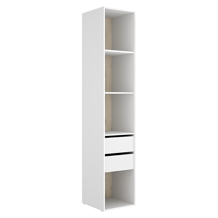 Dekit Mueble vestidor Suit (L x An x Al: 45 x 45 x 204,5 cm, Blanco/Natural, Trasera reversible) | BAUHAUS