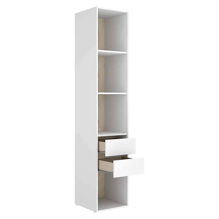 Dekit Mueble vestidor Suit (L x An x Al: 45 x 45 x 204,5 cm, Blanco/Natural, Trasera reversible) | BAUHAUS