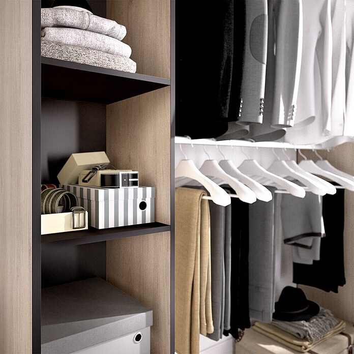 Dekit Mueble vestidor Suit (L x An x Al: 50 x 178 x 205 cm, Natural/Grafito, Melamina) | BAUHAUS