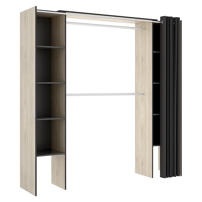 Dekit Mueble vestidor Suit (L x An x Al: 50 x 178 x 205 cm, Natural/Grafito, Melamina) | BAUHAUS