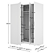 Dekit Armario para ropa Emax (L x An x Al: 95 x 142,2 x 203,5 cm, Blanco, Rinconero, Espesor: 15 mm) | BAUHAUS