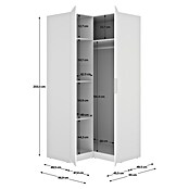 Dekit Armario para ropa Emax (L x An x Al: 95 x 96,9 x 203,5 cm, Blanco, Rinconero, Espesor: 15 mm) | BAUHAUS