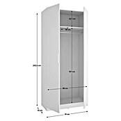 Dekit Armario para ropa Emax (L x An x Al: 51,4 x 91 x 203,5 cm, Blanco, Espesor: 15 mm) | BAUHAUS