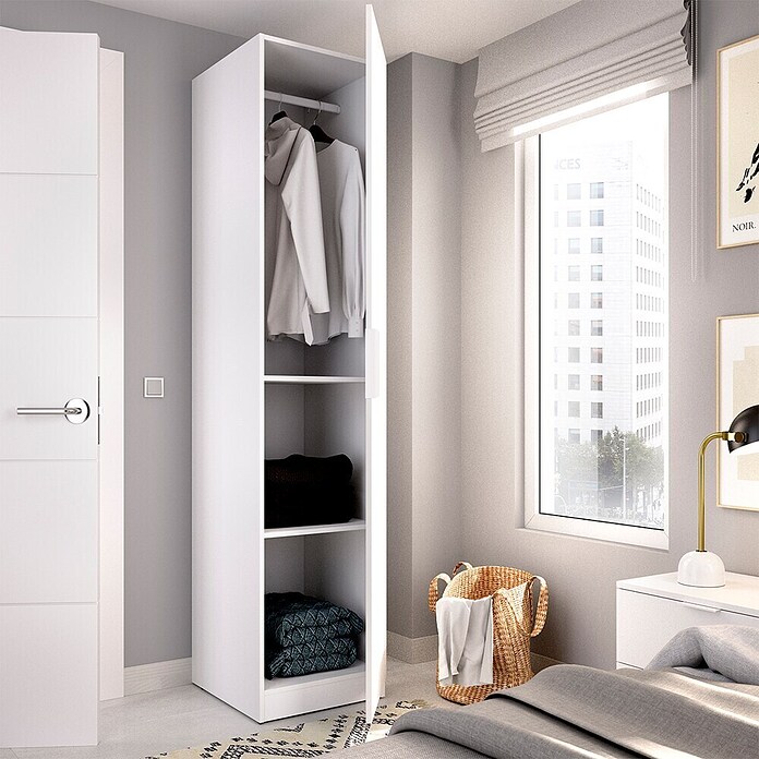 Dekit Armario para ropa Emax (L x An x Al: 51,4 x 45,5 x 203,5 cm, Blanco, Espesor: 15 mm) | BAUHAUS