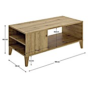 Dekit Sky Mesa de centro (L x An x Al: 50 x 100 x 42,5 cm, Roble Nordic) | BAUHAUS