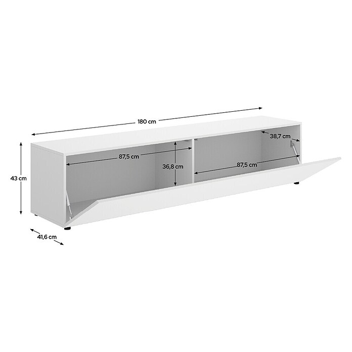 Dekit Mueble para TV Noka (L x An x Al: 41,5 x 180 x 42 cm, Blanco) | BAUHAUS