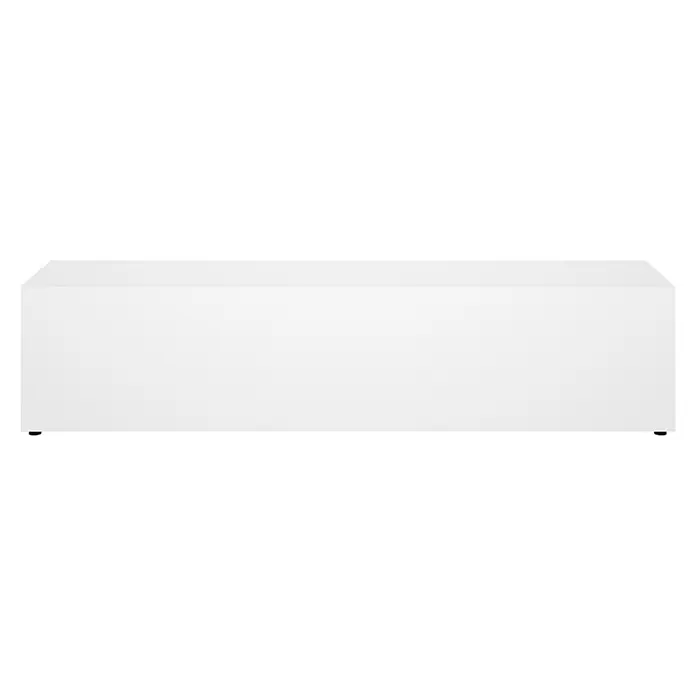 Dekit Mueble para TV Noka - L x An x Al: 41,5 x 180 x 42 cm, Blanco - Banco bajo o consola rectangular blanca con borde superior ligeramente angulado y pequeños pies.