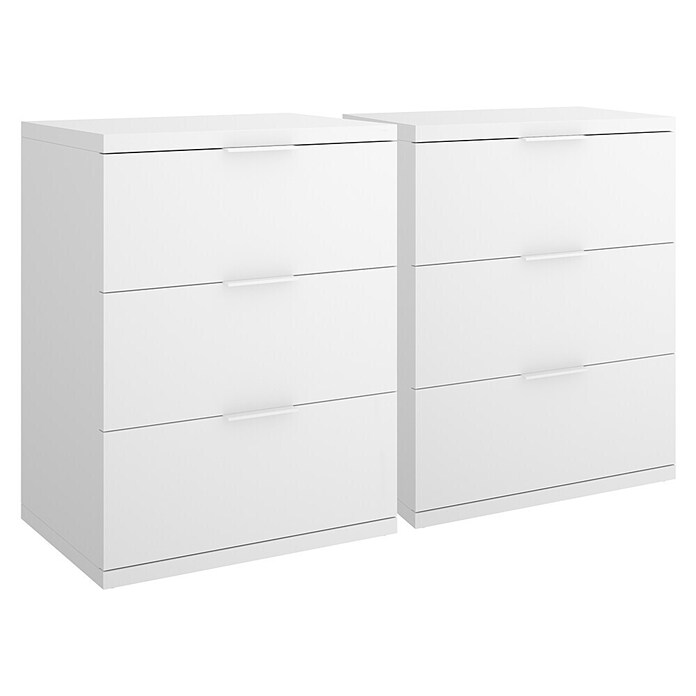 Dekit Mesita de noche Río (L x An x Al: 34,2 x 42 x 56,8 cm, Blanco, 2 ud.) | BAUHAUS
