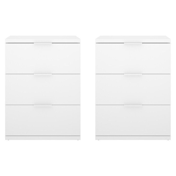 Dekit Mesita de noche Río (L x An x Al: 34,2 x 42 x 56,8 cm, Blanco, 2 ud.) | BAUHAUS