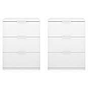 Dekit Mesita de noche Río (L x An x Al: 34,2 x 42 x 56,8 cm, Blanco, 2 ud.) | BAUHAUS