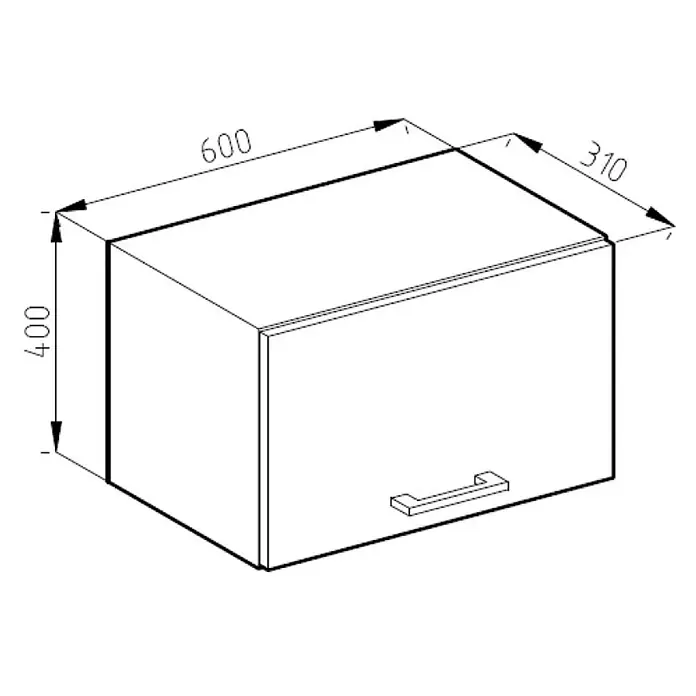 Vicco Schrankküche R-Line Weiß J-Shape, flach - Weiß, Hängeschrank 60 cm (flach) grifflos - Weißer Wandschrank mit Griff, Maße B600xH400xT310 mm.