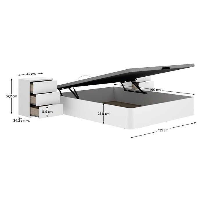 Dekit Canapé Round (190 x 135 x 32 cm, Blanco, Abatible) | BAUHAUS