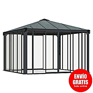 Palram – Canopia Pérgola de jardín cerrado Ledro (An x Pr: 360 x 360 cm, Color del armazón: Antracita, Aluminio)