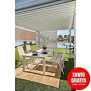 Sunfun Maja Conjunto de muebles (5 pzs., Aluminio/Vidrio, Blanco)