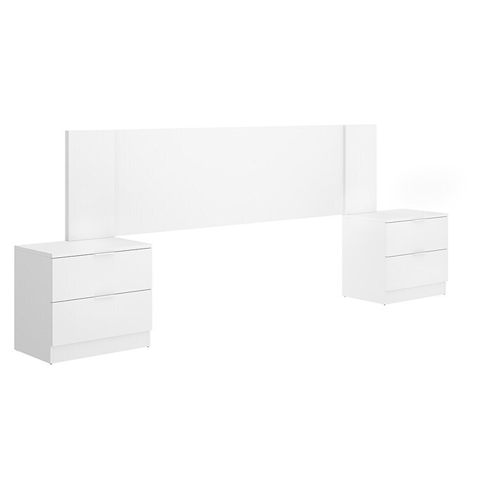 Dekit Cabecero de cama con mesitas Len (L x An: 34,2 x 251 cm, Blanco, Específico para: Cama de 150 cm) | BAUHAUS