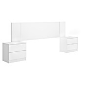 Dekit Cabecero de cama con mesitas Len (L x An: 34,2 x 251 cm, Blanco, Específico para: Cama de 150 cm) | BAUHAUS