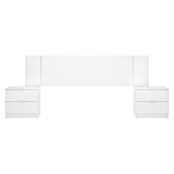 Dekit Cabecero de cama con mesitas Len (L x An: 34,2 x 251 cm, Blanco, Específico para: Cama de 150 cm) | BAUHAUS