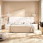 Dekit Cabecero de cama con mesitas Len (L x An: 34,2 x 251 cm, Blanco, Específico para: Cama de 150 cm) | BAUHAUS