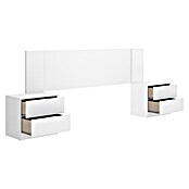 Dekit Cabecero de cama con mesitas Len (L x An: 34,2 x 251 cm, Blanco, Específico para: Cama de 150 cm) | BAUHAUS