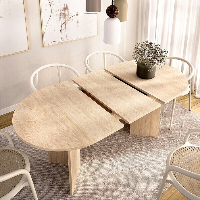Dekit Bari Mesa de comedor (L x An x Al: 90 x 140 x 76,3 cm, Roble Natural, Extensible) | BAUHAUS