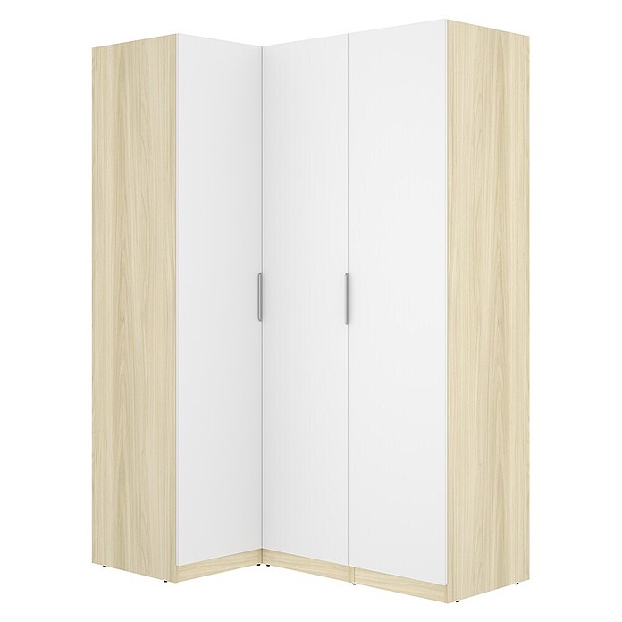 Dekit Armario para ropa Emax (L x An x Al: 95 x 142,2 x 203,5 cm, Roble claro/Blanco, Rinconero, Espesor: 15 mm) | BAUHAUS