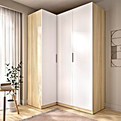 Dekit Armario para ropa Emax (L x An x Al: 95 x 142,2 x 203,5 cm, Roble claro/Blanco, Rinconero, Espesor: 15 mm) | BAUHAUS