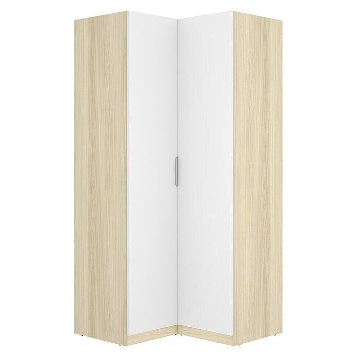 Dekit Armario para ropa Emax (L x An x Al: 95 x 96,9 x 203,5 cm, Roble claro/Blanco, Rinconero, Espesor: 15 mm) | BAUHAUS