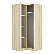 Dekit Armario para ropa Emax (L x An x Al: 95 x 96,9 x 203,5 cm, Roble claro/Blanco, Rinconero, Espesor: 15 mm) | BAUHAUS